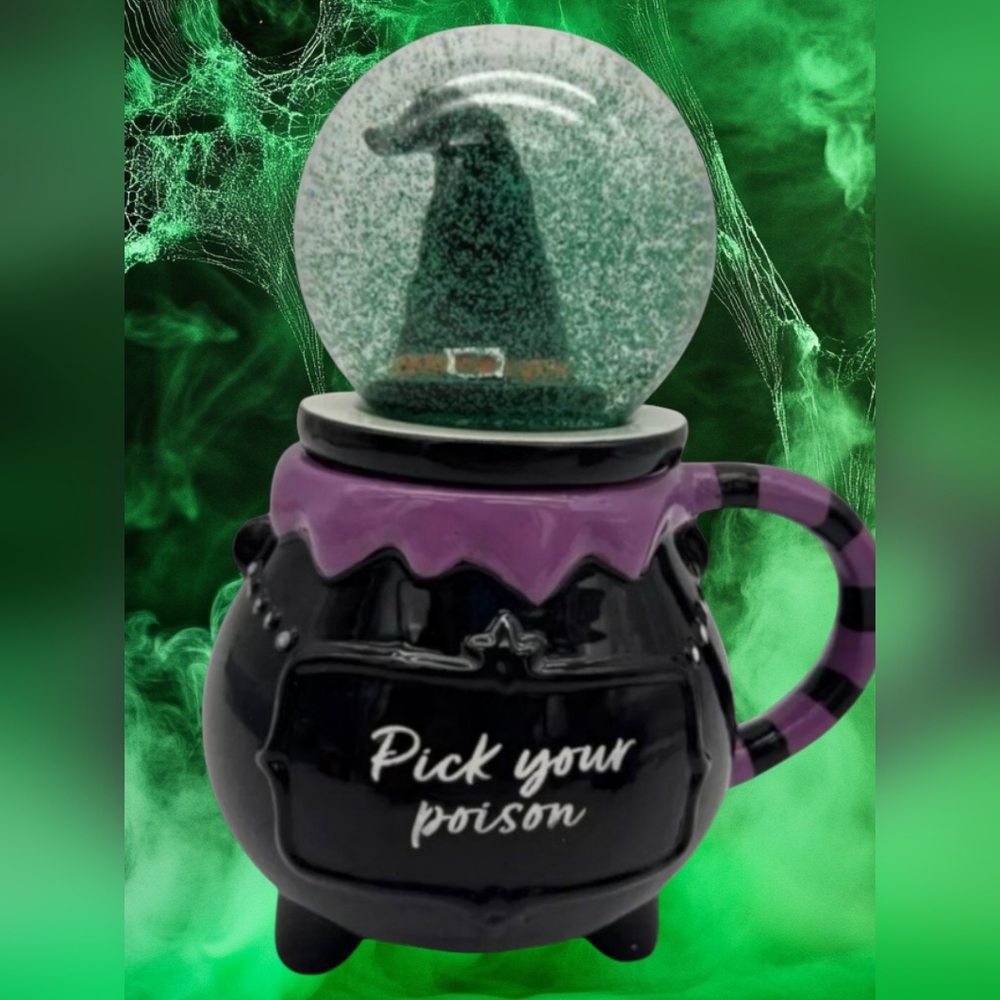 Rae Dunn PICK YOUR POISON Cauldron Mug Witch Hat Globe Topper RARE Black Purple